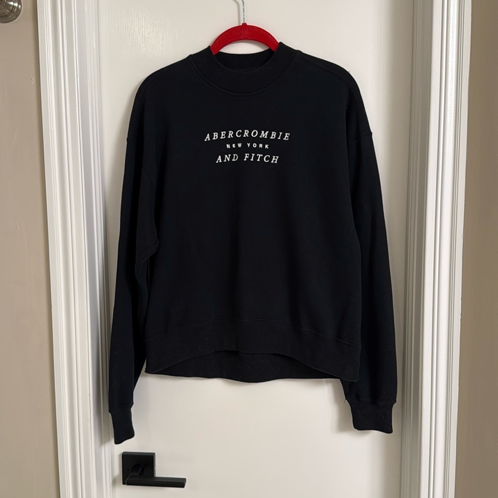 Abercrombie & Fitch Embroidered Mock Neck Sweatshirt